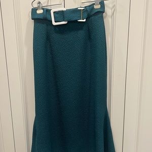 Edeline Lee green skirt with belt and top